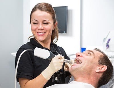 Man receiving intraoral images