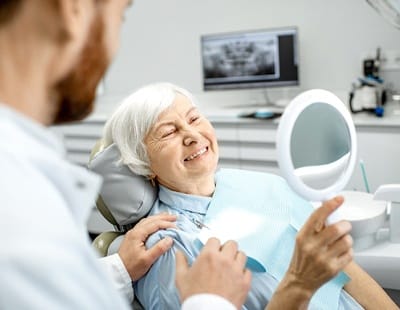 older woman smiling