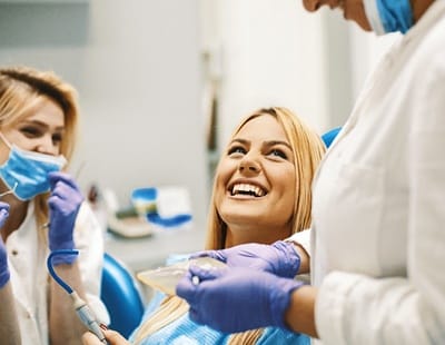 Smiling dental patient