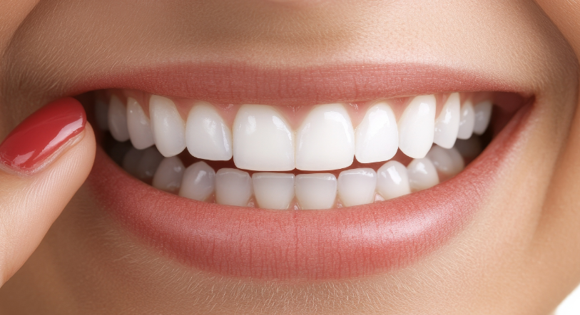 Close up of a white smile